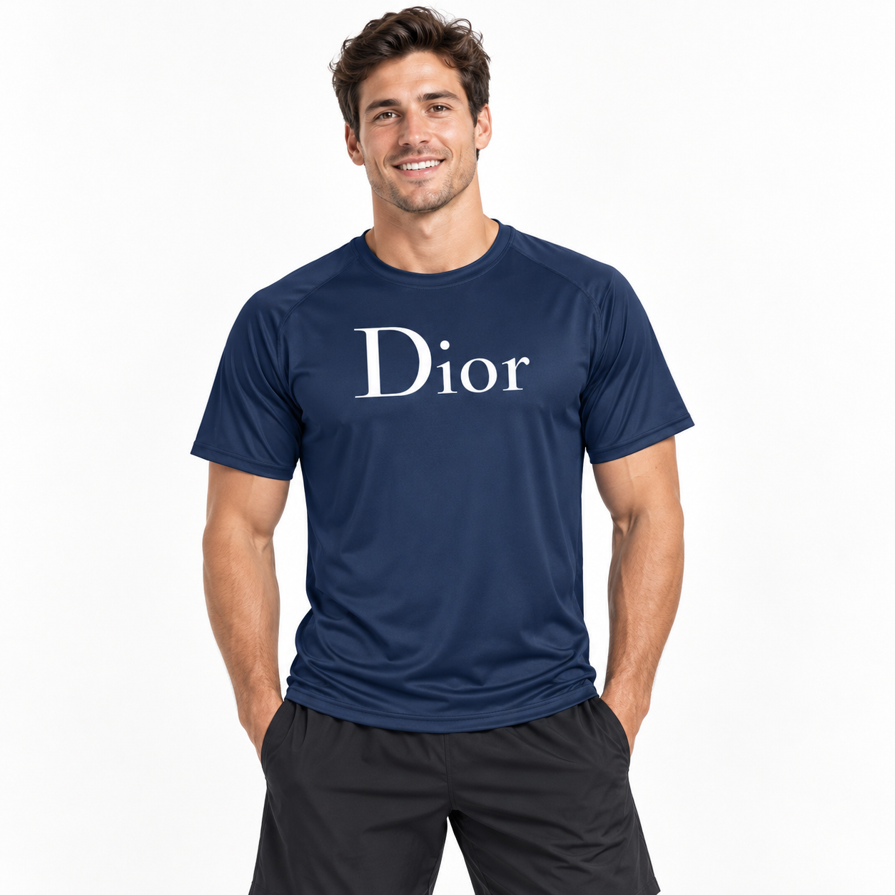 Men's Dior Performance T-Shirt in Navy — lifestyle view