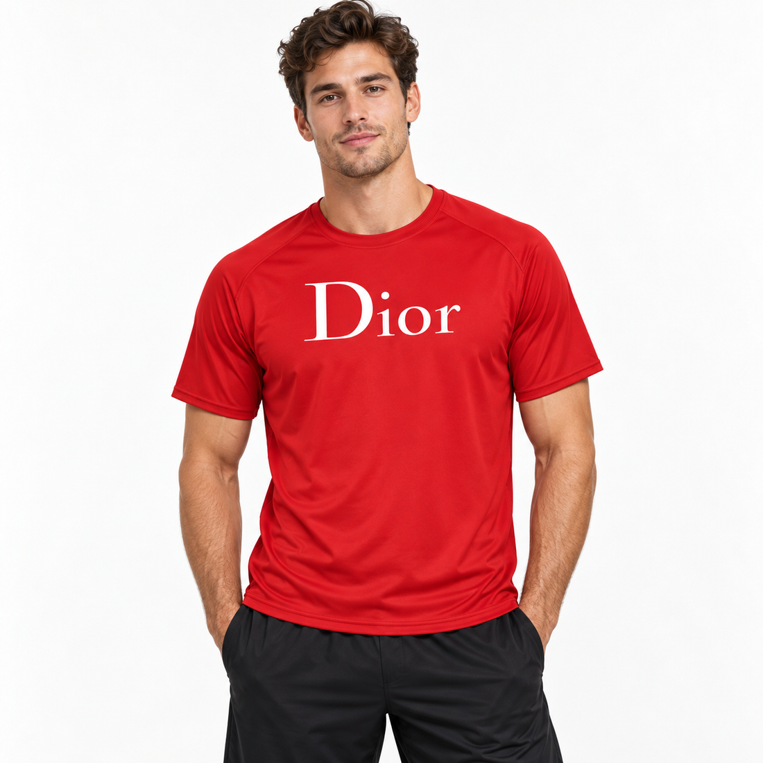 Men's Dior Performance T-Shirt in Red — lifestyle view
