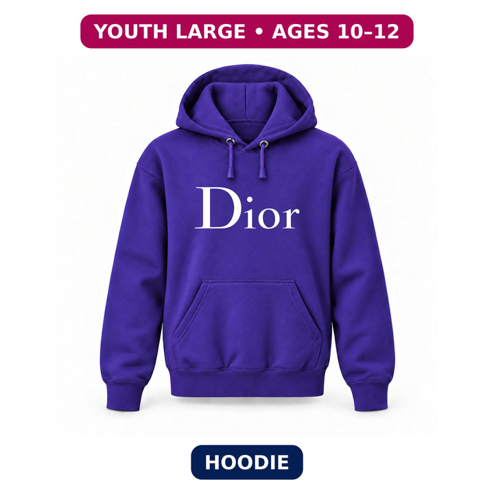 Dior Youth Large Hoodie – Ages 10–12 | Color: Purple