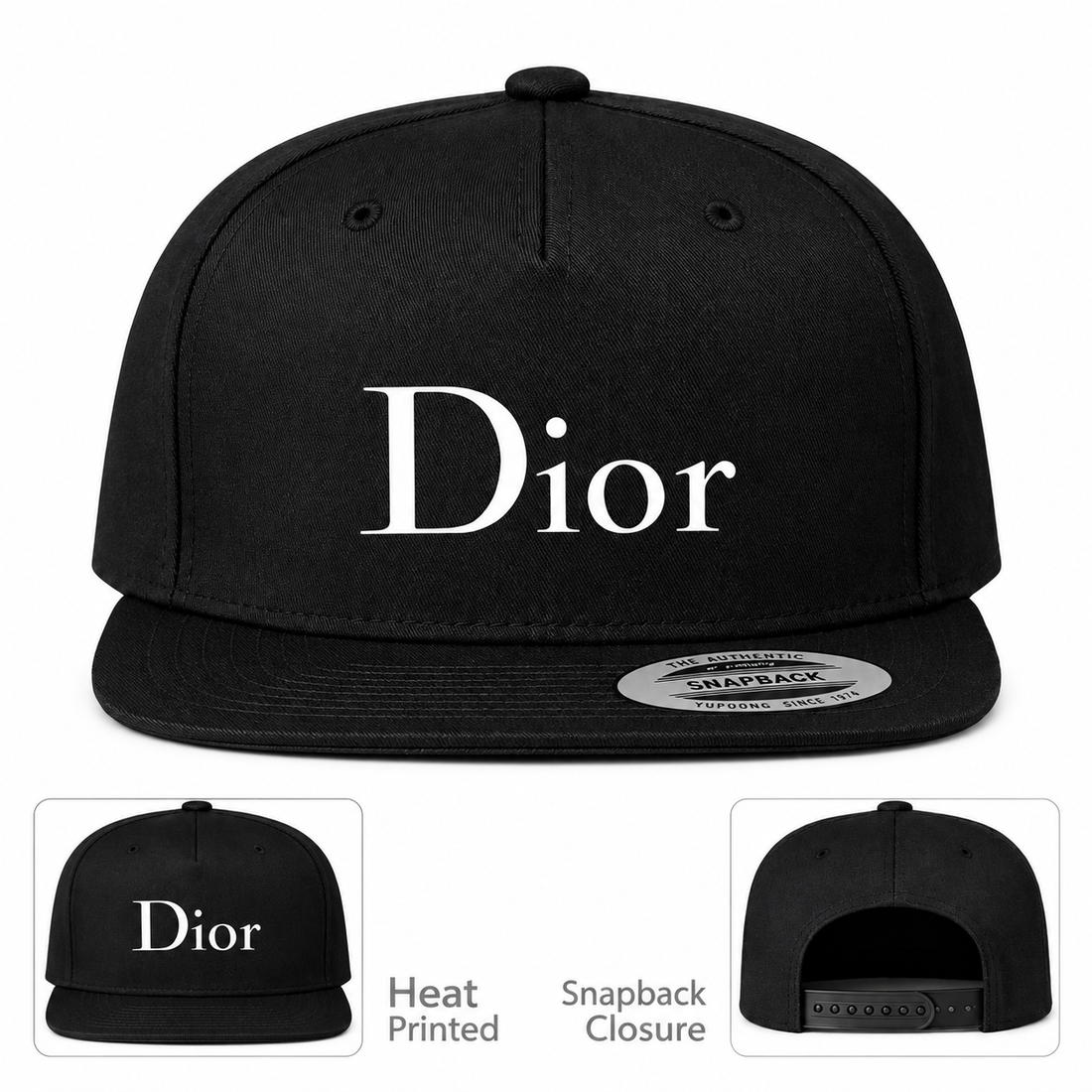 Dior Snapback Hat | Color: Black | Image 1