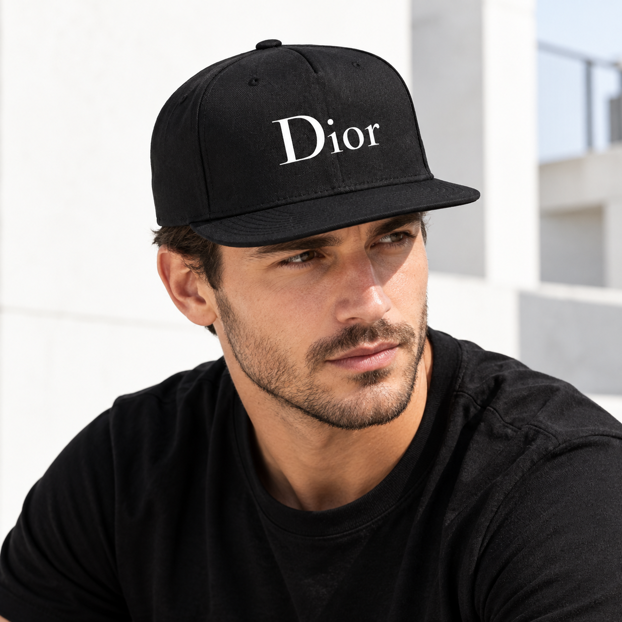 Dior Snapback Hat | Color: Black | Image 2