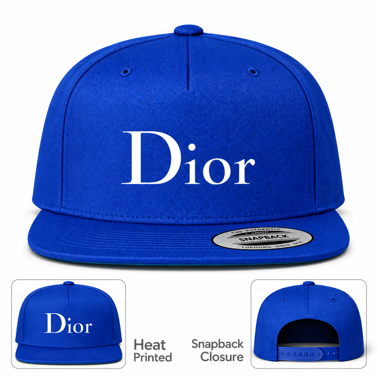 Dior Snapback Hat | Color: Blue | Image 1