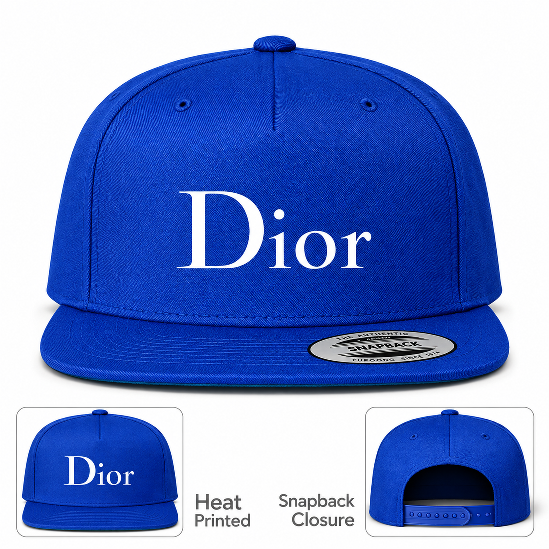 Dior Snapback Hat | Color: Blue | Image 1