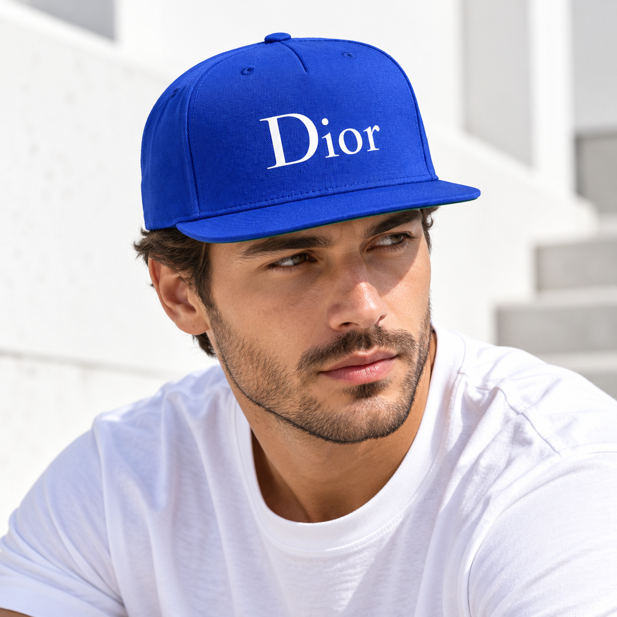 Dior Snapback Hat | Color: Blue | Image 2