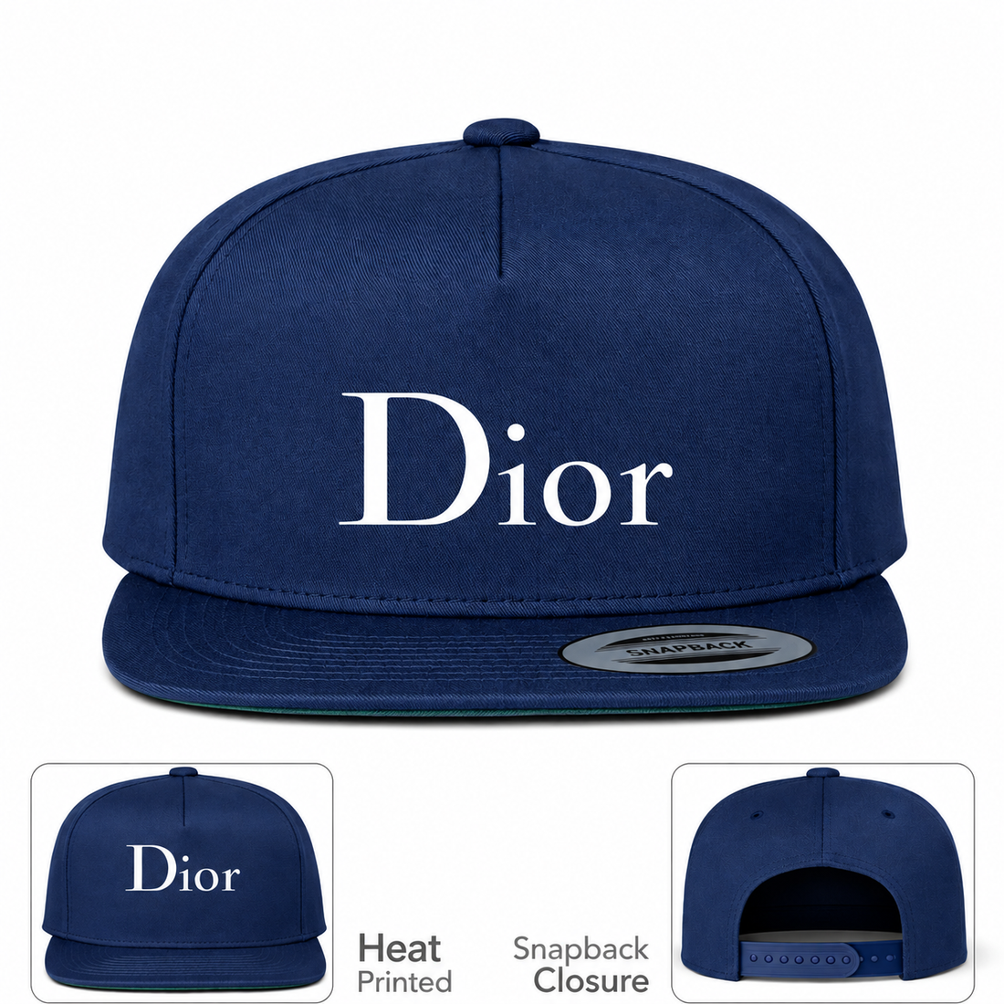 Dior Snapback Hat | Color: Navy | Image 1