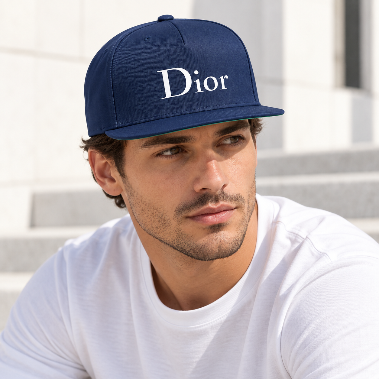 Dior Snapback Hat | Color: Navy | Image 2