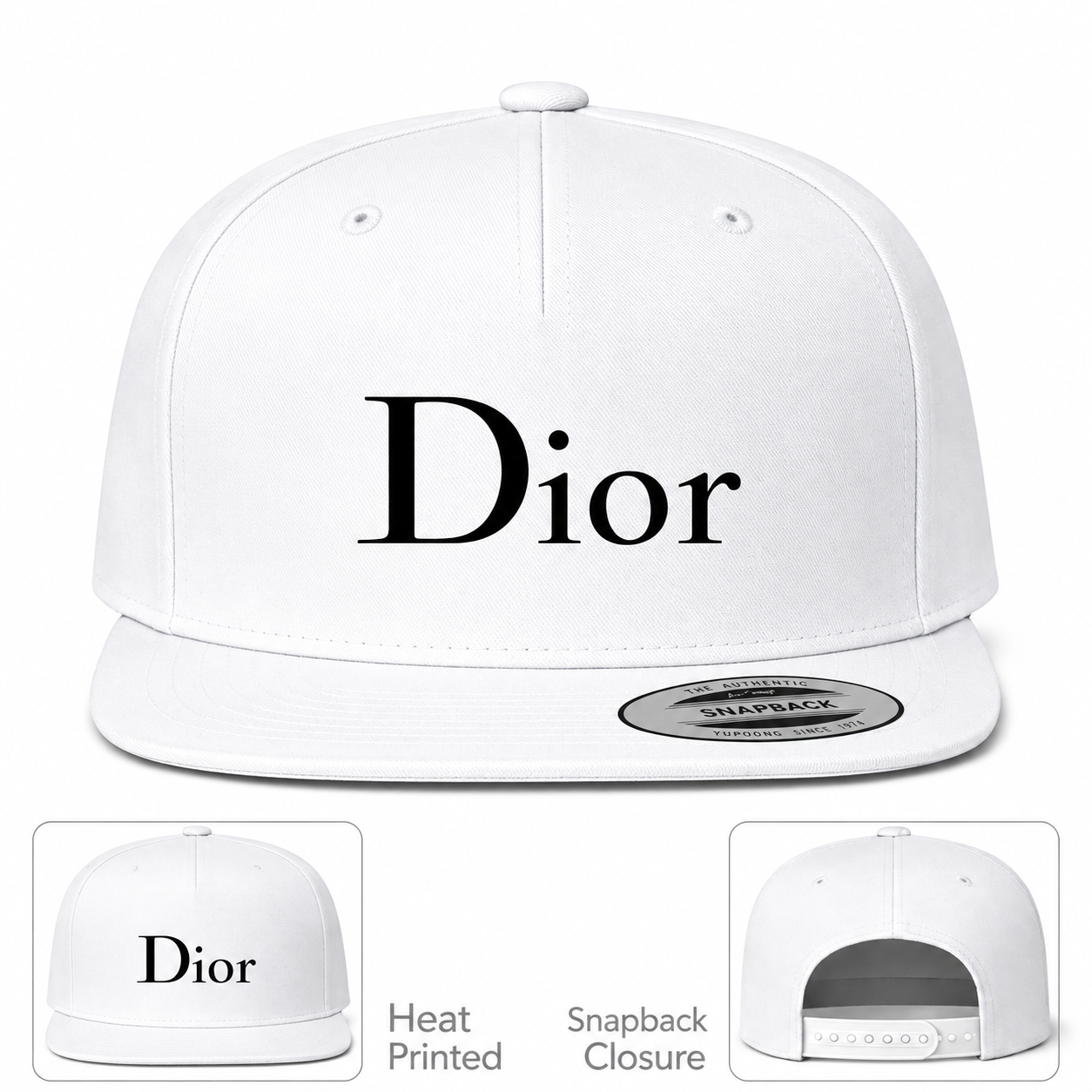 Dior Snapback Hat | Color: White | Image 1