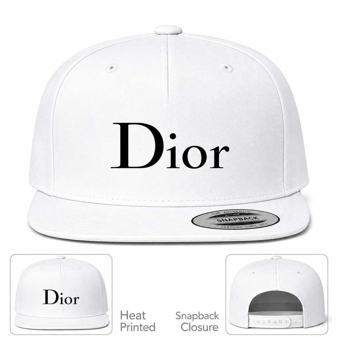 Dior Snapback Hat | Color: White | Image 1