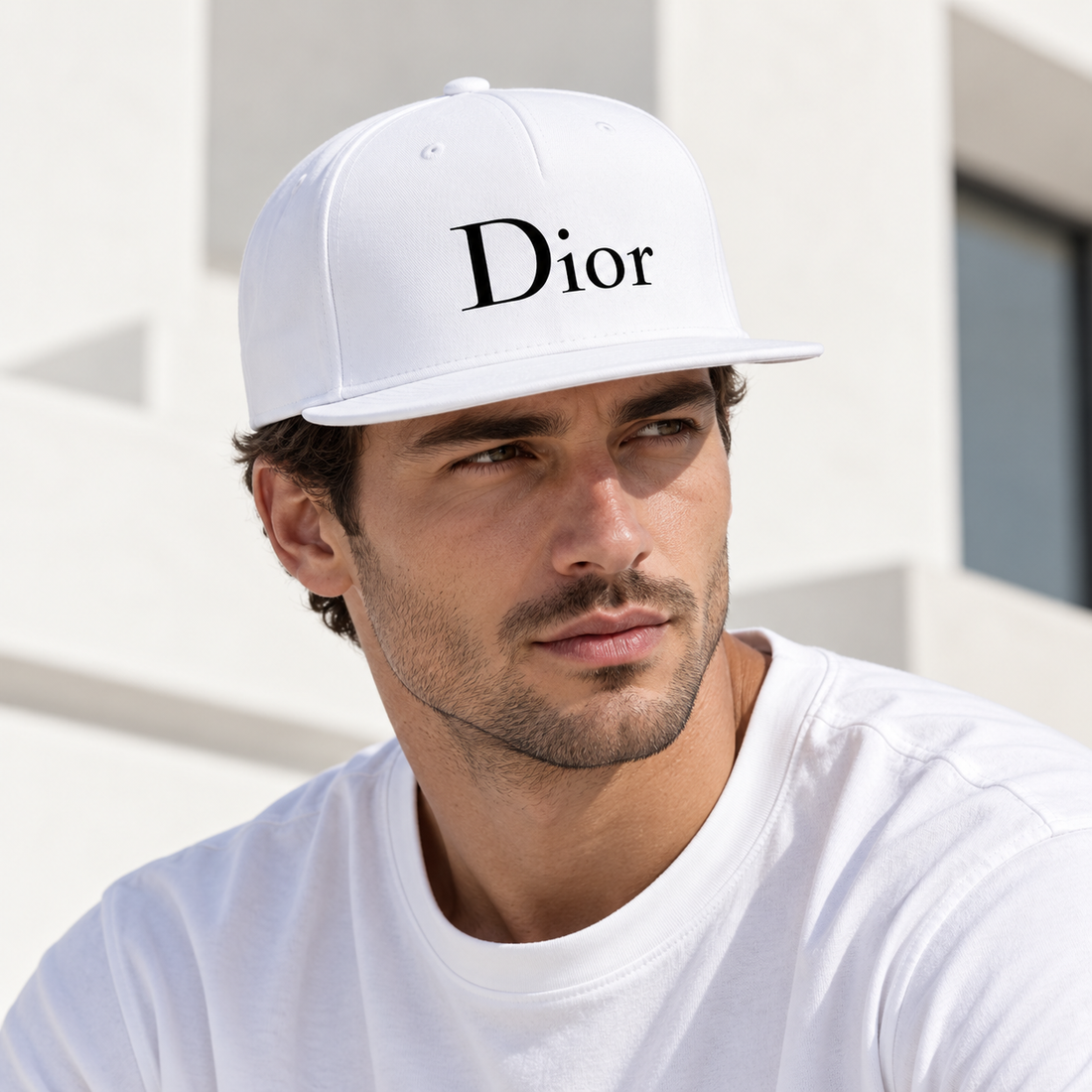 Dior Snapback Hat | Color: White | Image 2
