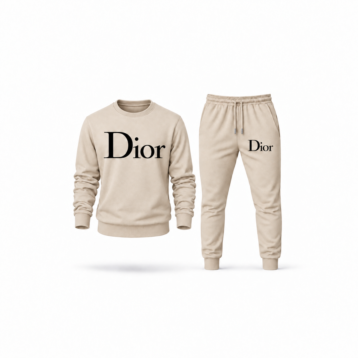 Men's Dior Sweatshirt Joggers Set | Color: Tan | Main