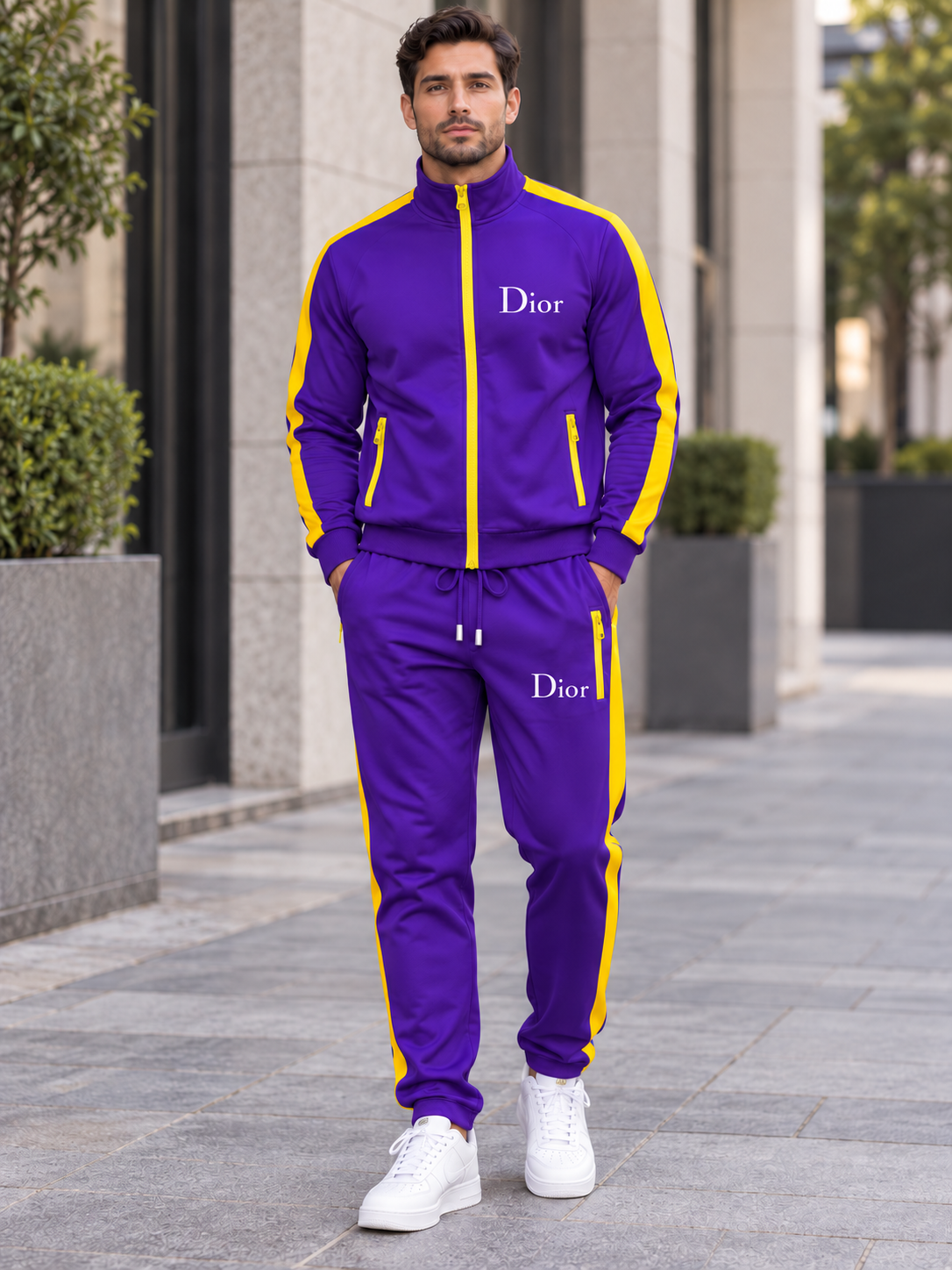 Men's Dior Dri-Fit TrackSuit | Color: Purple | Image 1