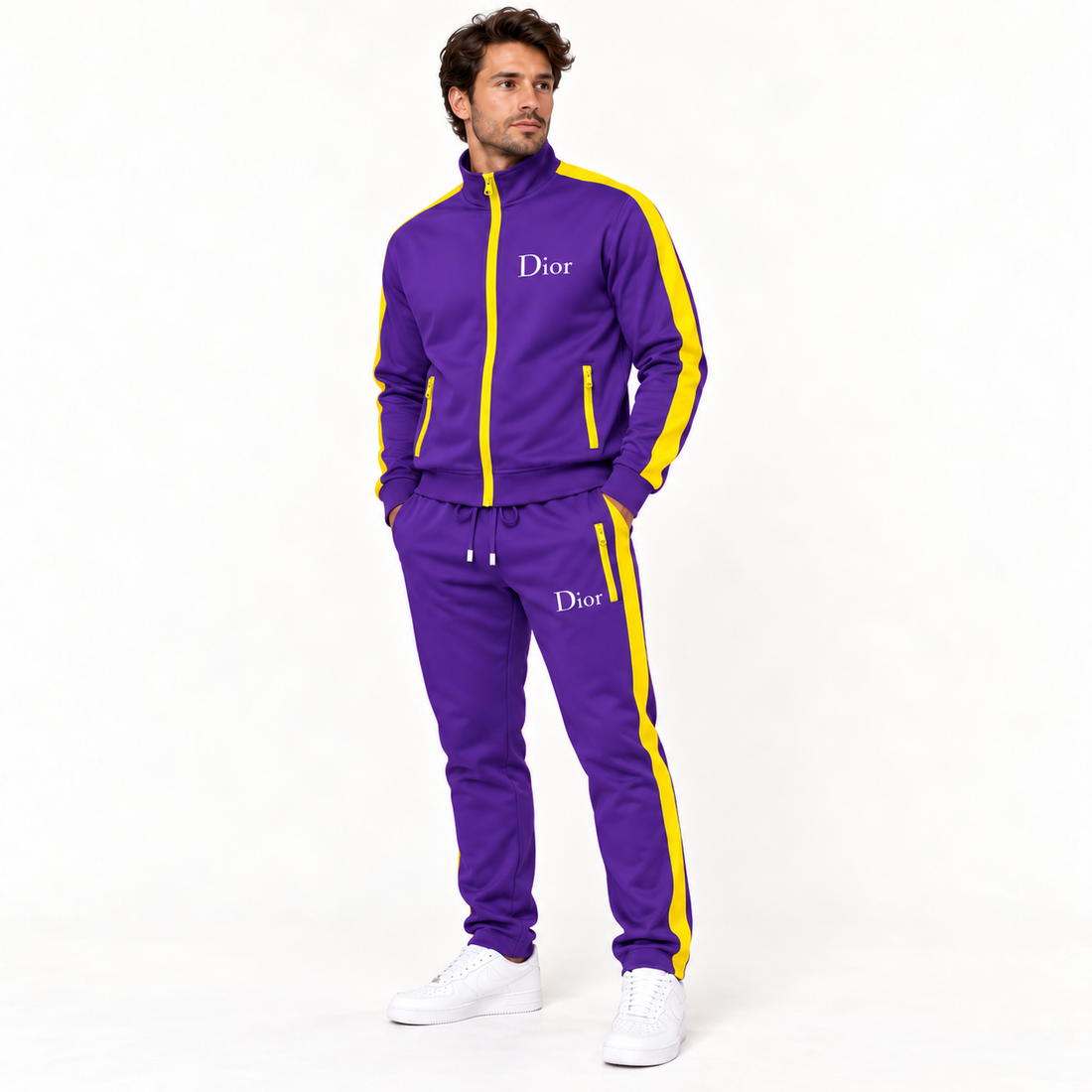 Men's Dior Dri-Fit TrackSuit | Color: Purple | Image 2