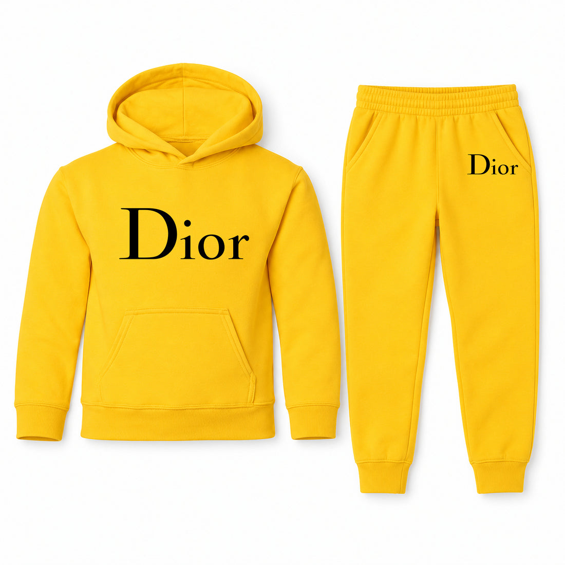 Dior Youth Hoodie Jogger Set | Yellow | Youth Large, ages 10–12