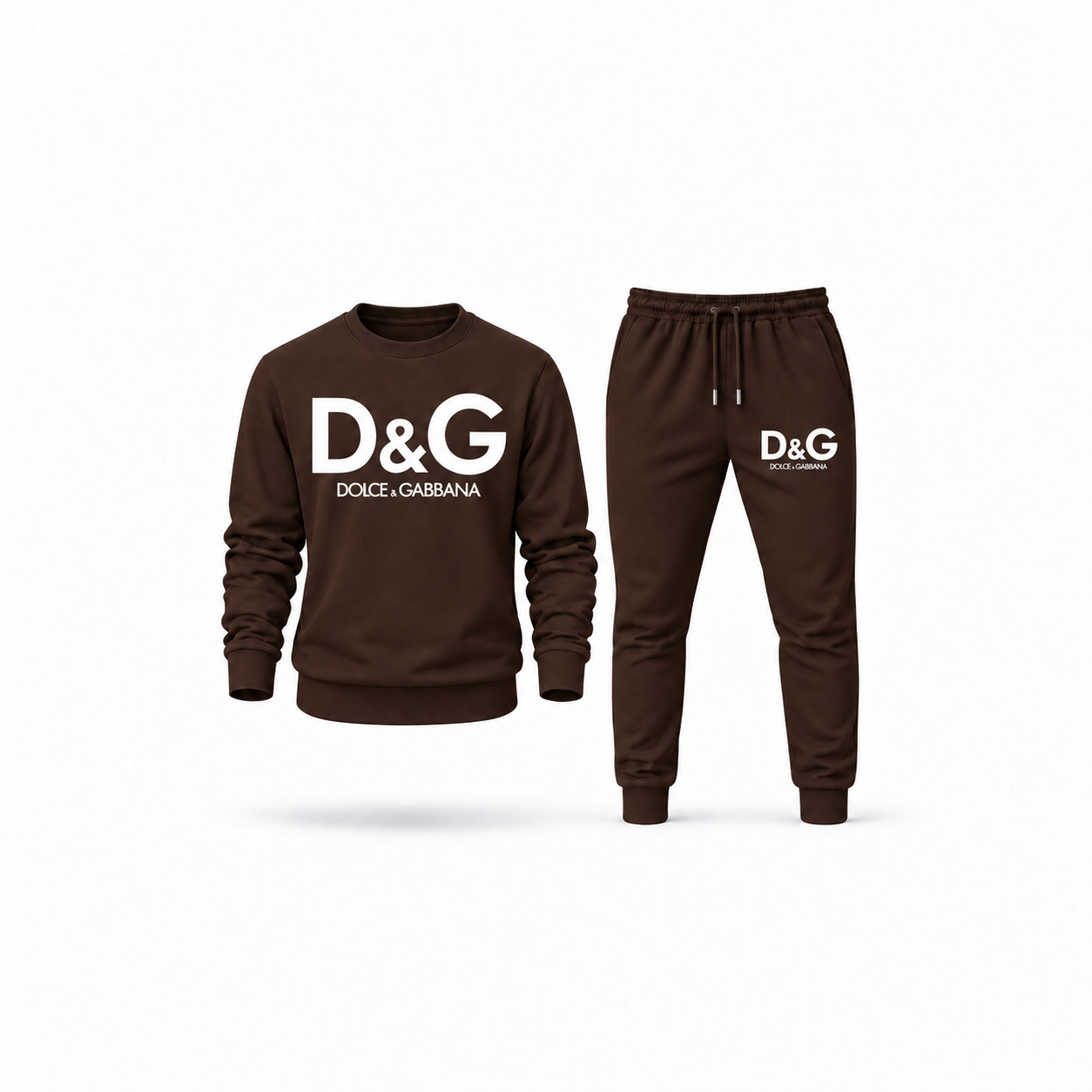 Men's Dolce and Gabbana Sweatshirt Joggers Set | Color: Brown | Main