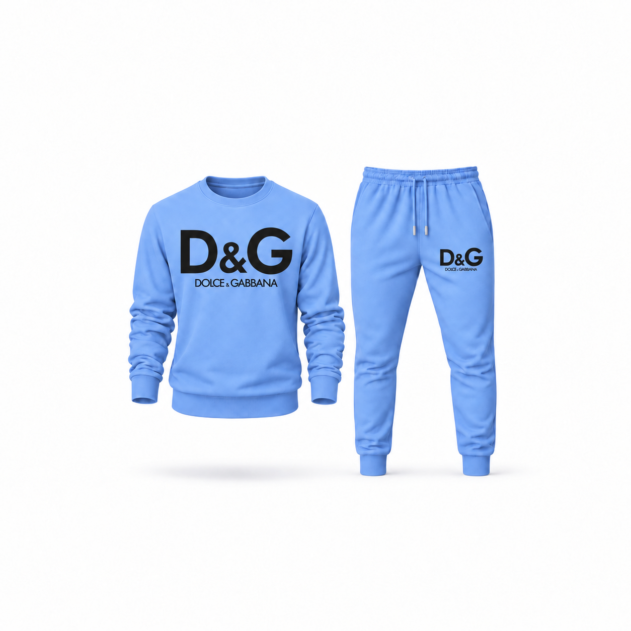 Men's Dolce and Gabbana Sweatshirt Joggers Set | Color: Carolina Blue | Main