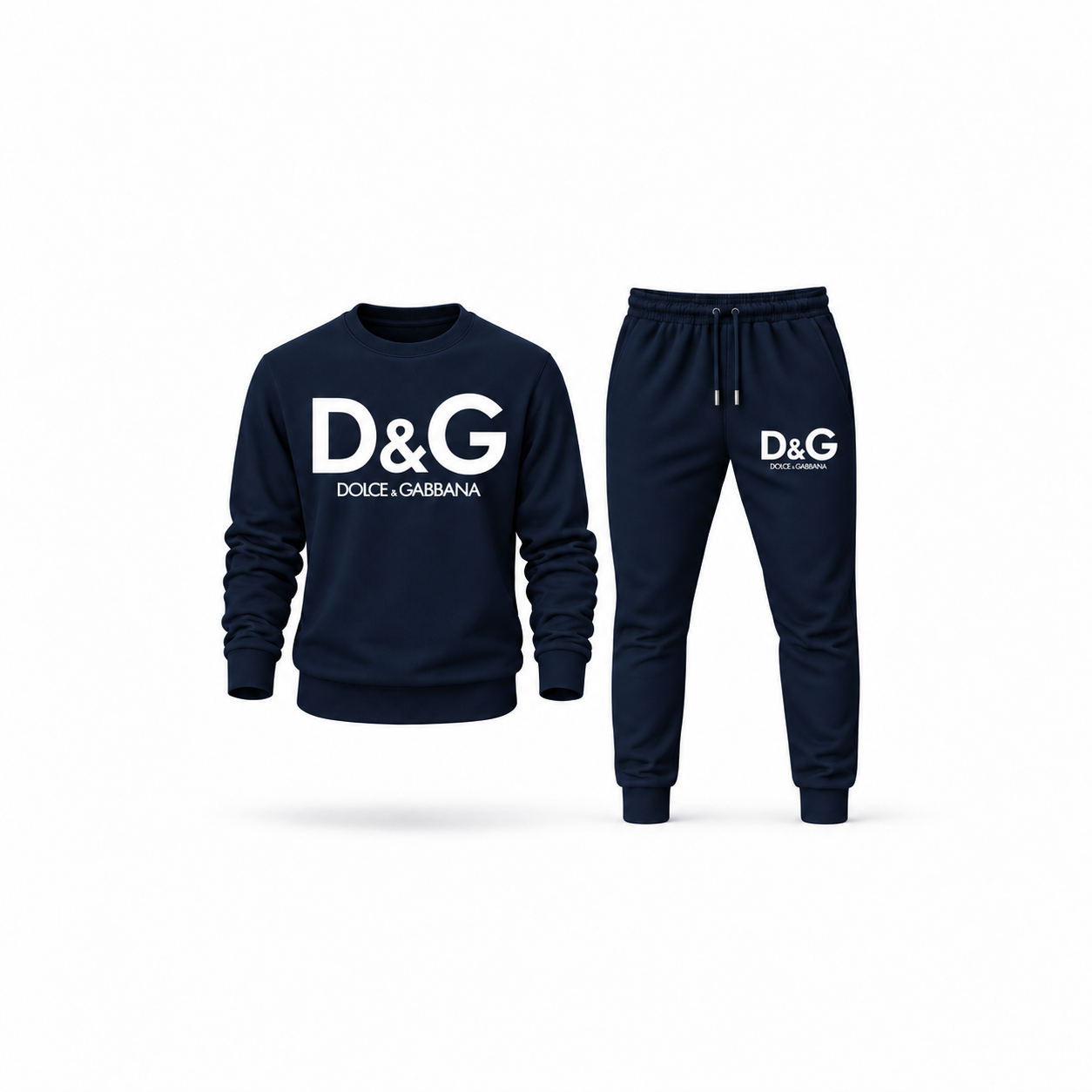 Men's Dolce and Gabbana Sweatshirt Joggers Set | Color: Navy | Main