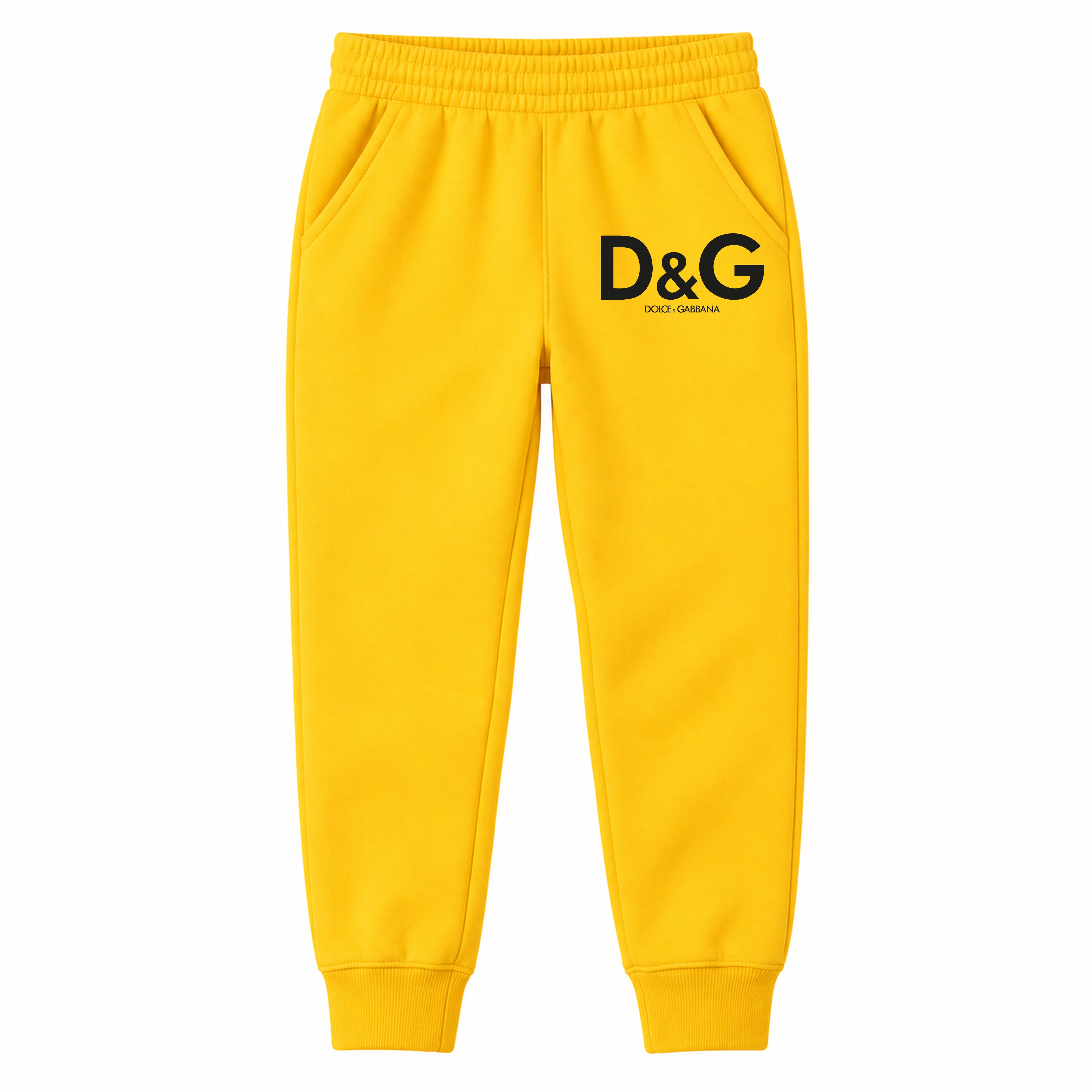Dolce and Gabbana youth jogger sweatpants, Yellow, Youth Large ages 10–12