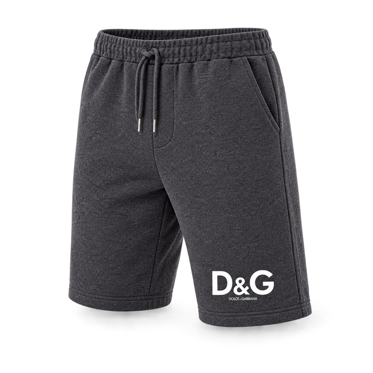Men's Dolce and Gabbana Athletic Fleece Shorts - Dark Heather - Image 4