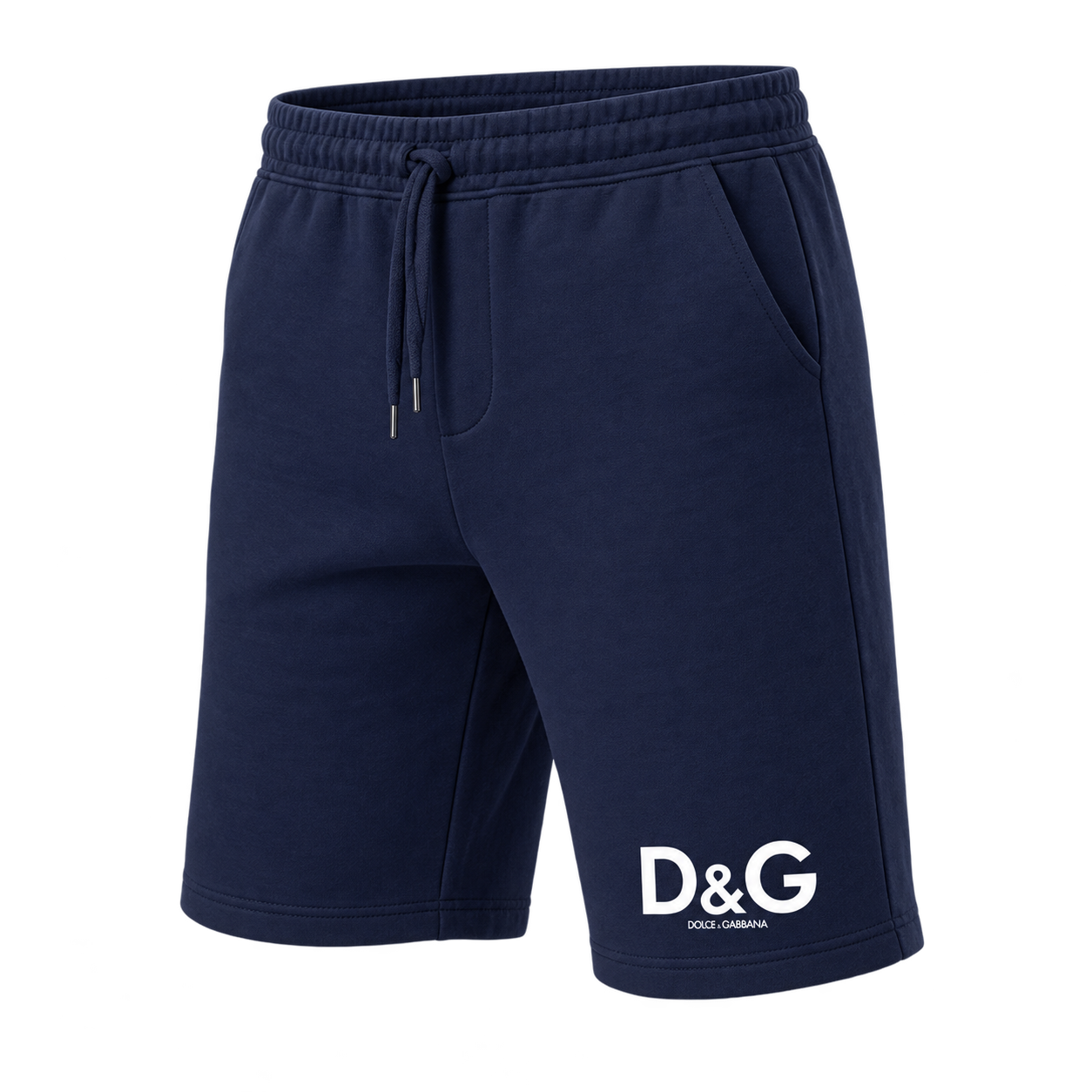 Men's Dolce and Gabbana Athletic Fleece Shorts - Navy - Image 4