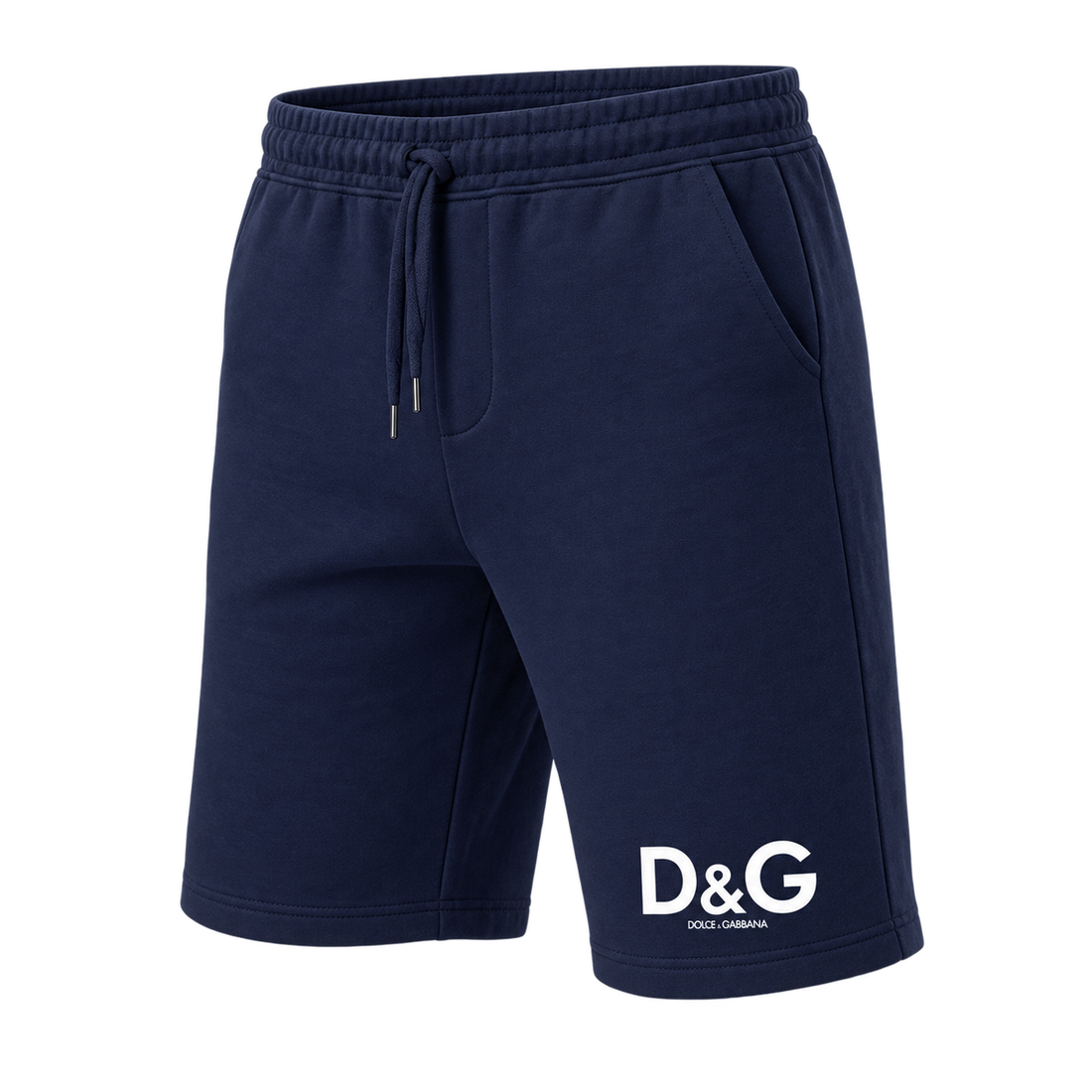 Men's Dolce and Gabbana Athletic Fleece Shorts - Navy - Image 4