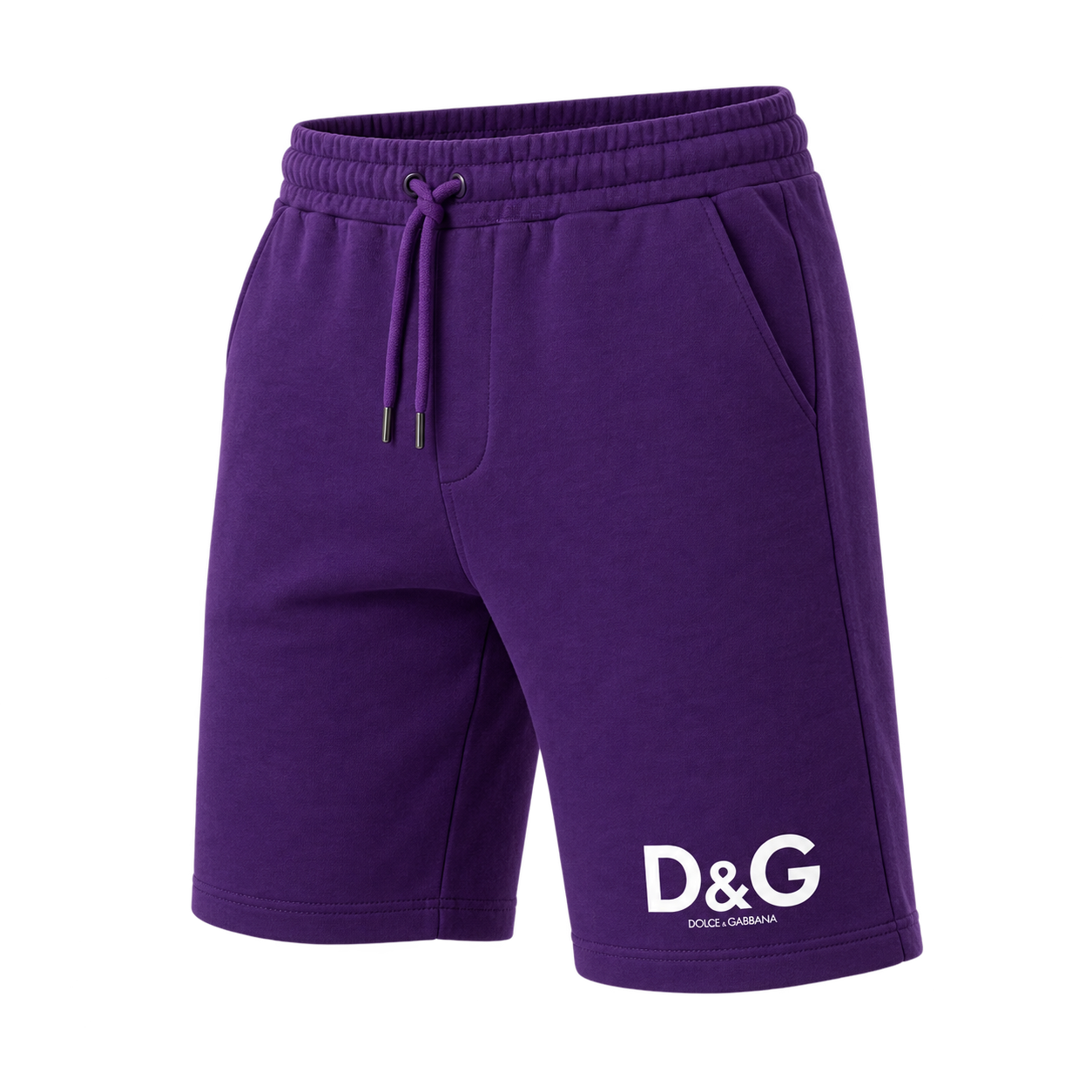 Men's Dolce and Gabbana Athletic Fleece Shorts - Purple - Image 4