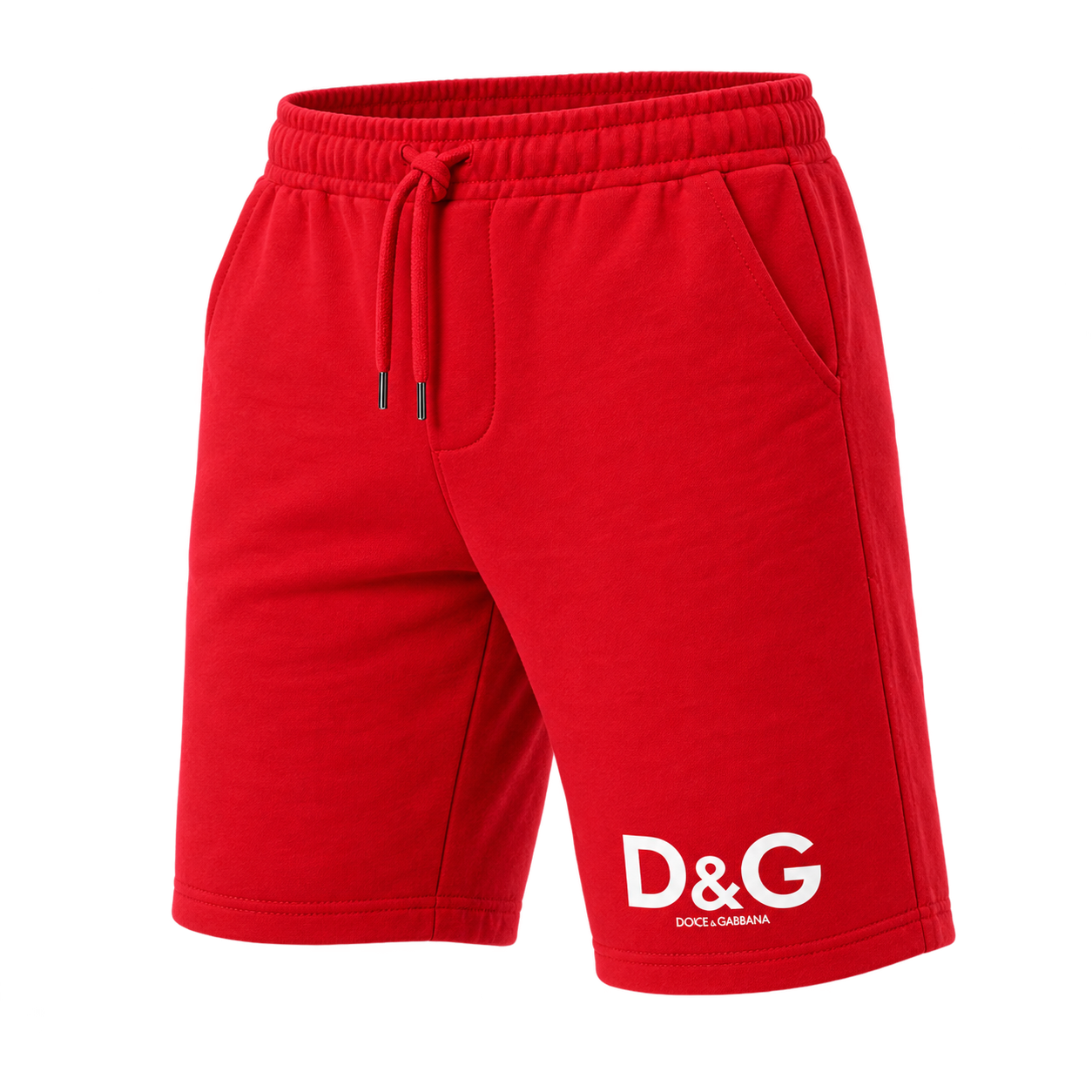 Men's Dolce and Gabbana Athletic Fleece Shorts - Red - Image 4