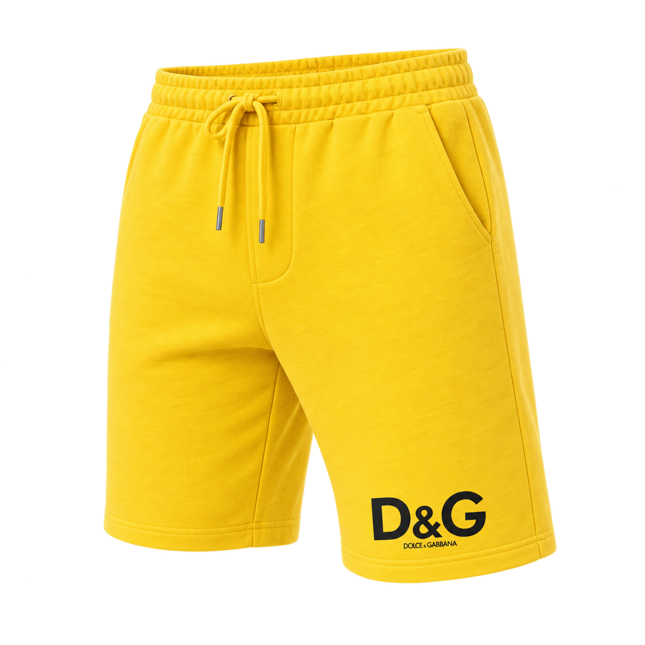 Men's Dolce and Gabbana Athletic Fleece Shorts - Yellow - Image 4