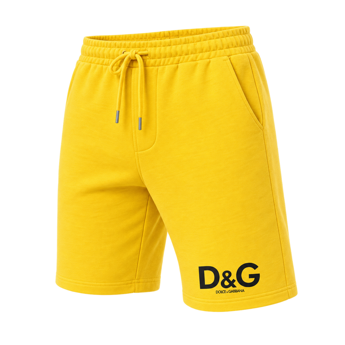 Men's Dolce and Gabbana Athletic Fleece Shorts - Yellow - Image 4