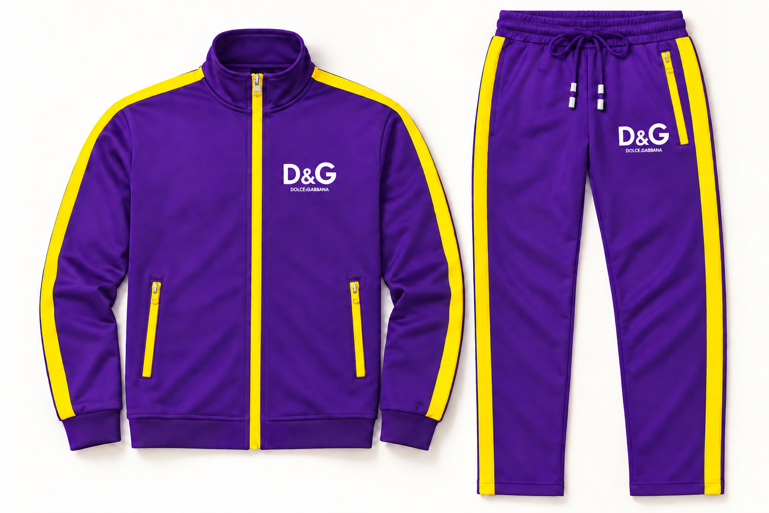 Men's Dolce and Gabbana Dri-Fit TrackSuit | Color: Purple | Image 5