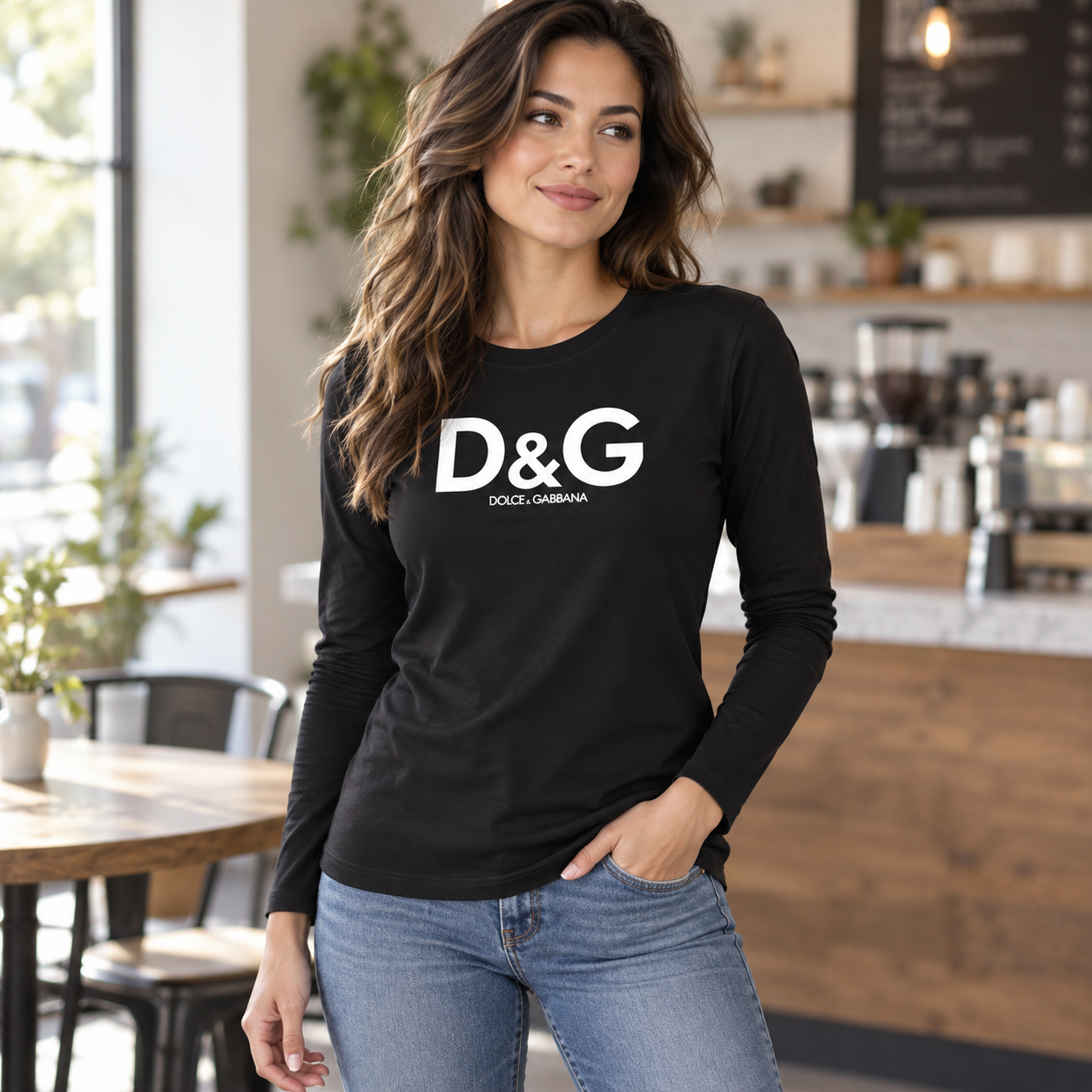 Black Women's Dolce and Gabbana long sleeve T-shirt