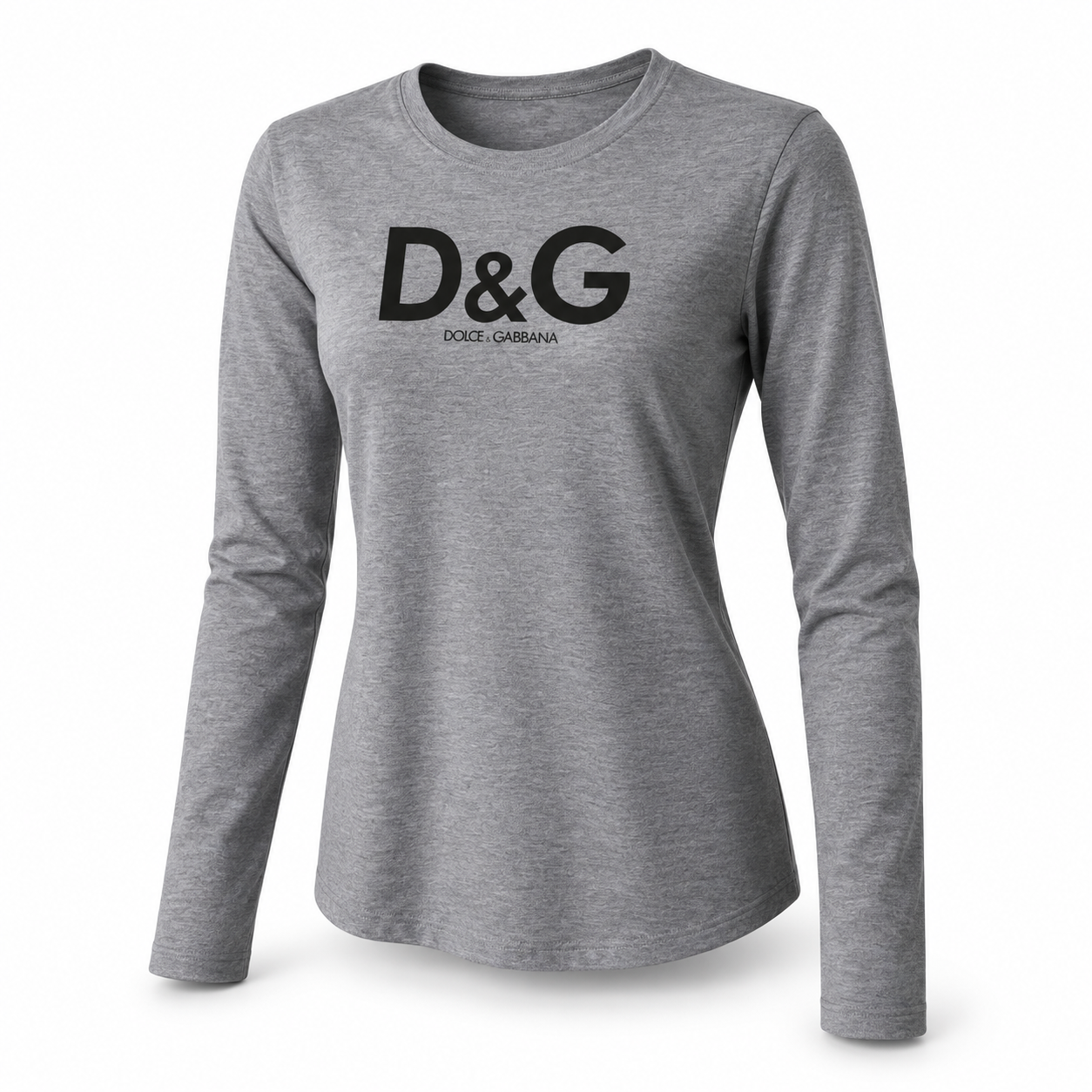 Grey Women's Dolce and Gabbana long sleeve T-shirt