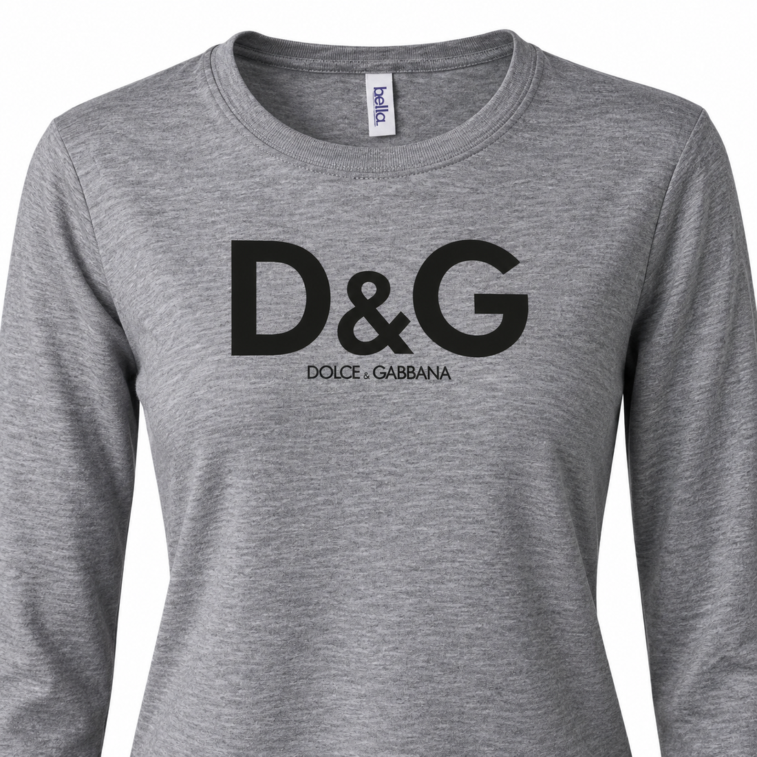 Grey Women's Dolce and Gabbana long sleeve T-shirt