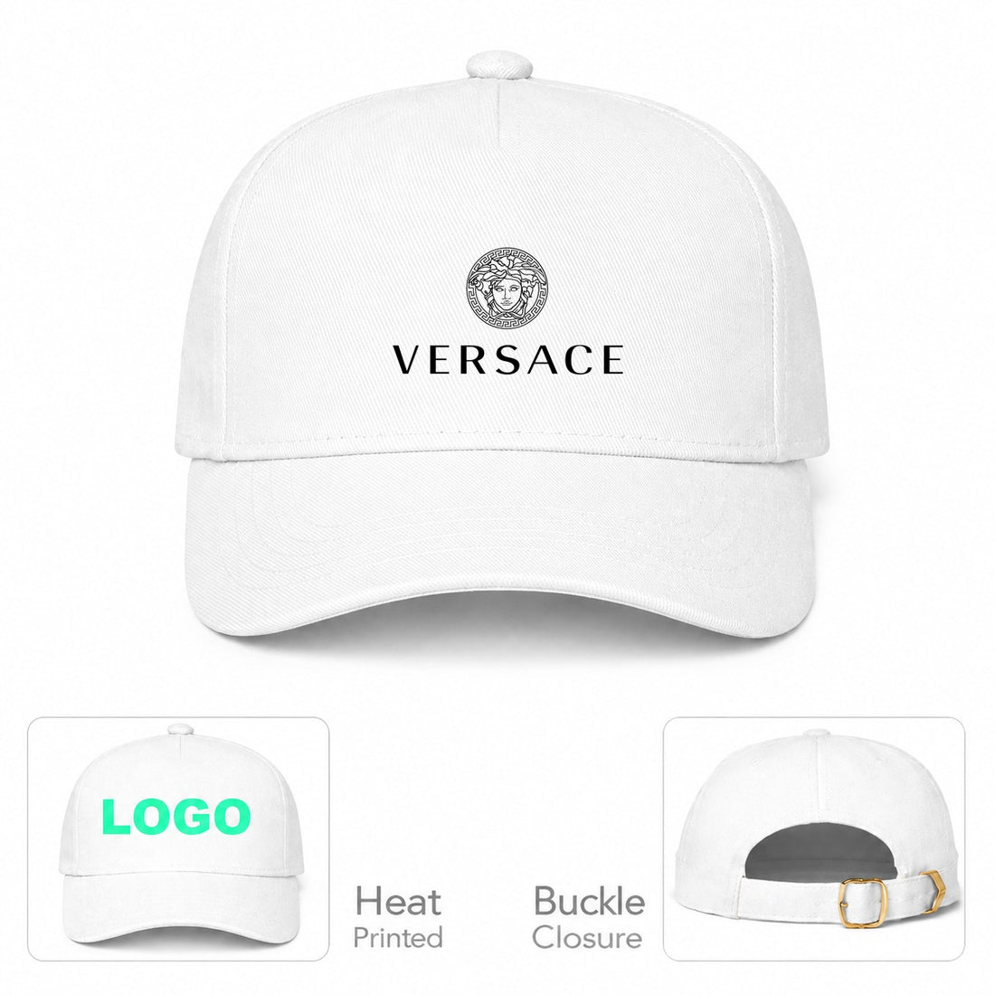 Versace Dad Baseball Cap Hat | Color: White | Main
