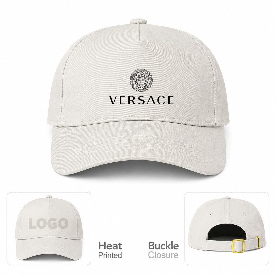 Versace Dad Baseball Cap Hat | Color: Beige | Main