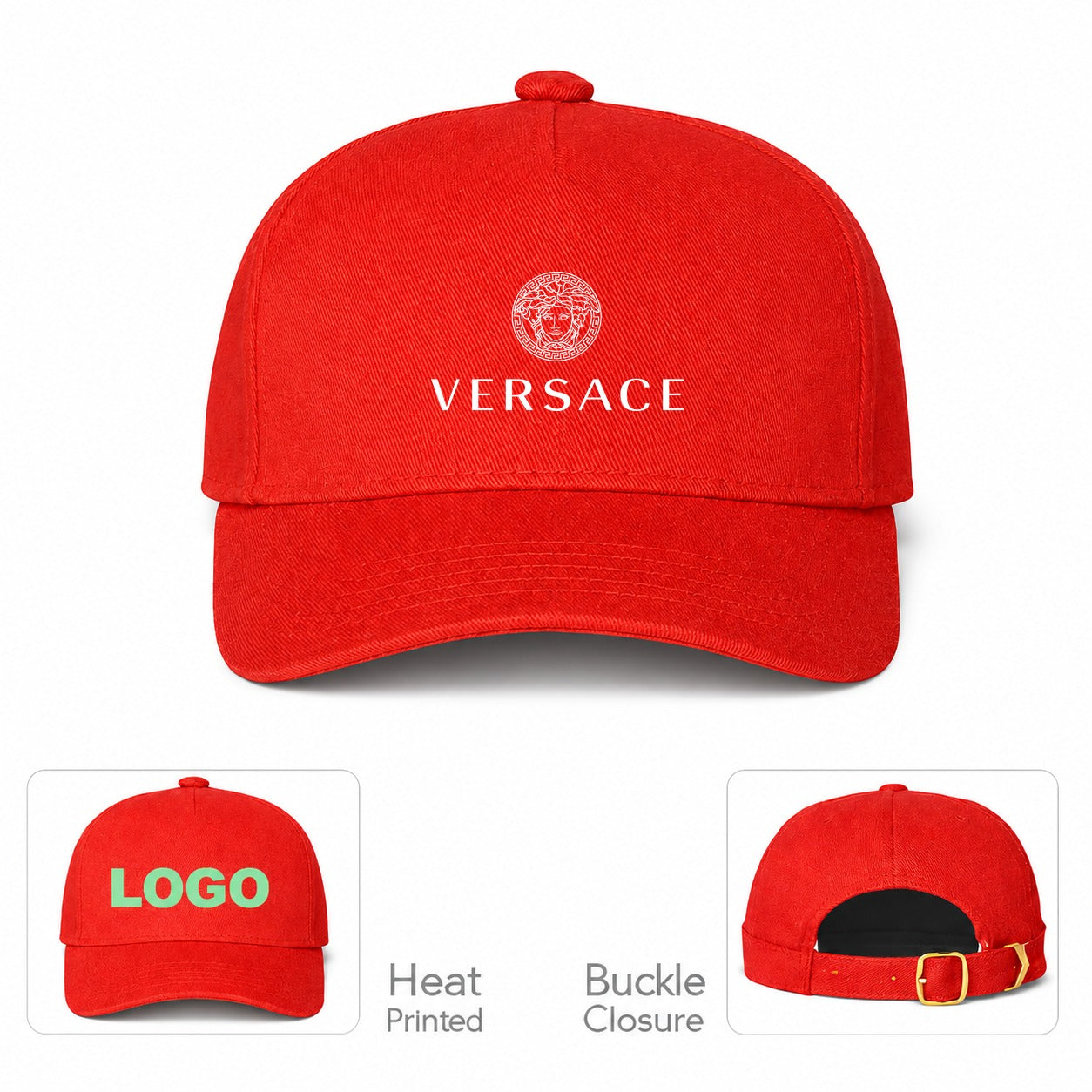 Versace Dad Baseball Cap Hat | Color: Red | Main