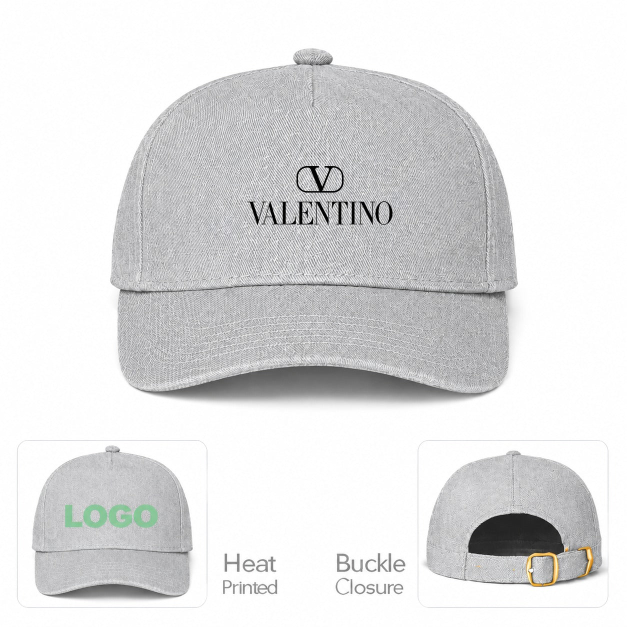 Valentino Dad Baseball Cap Hat | Color: Grey | Main