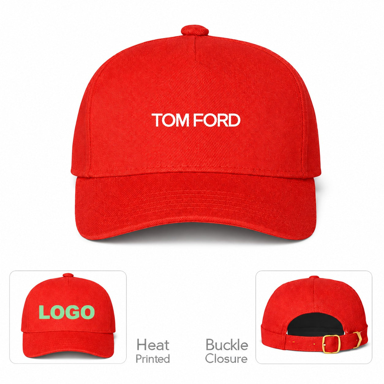 Tom Ford Dad Baseball Cap Hat | Color: Red | Main