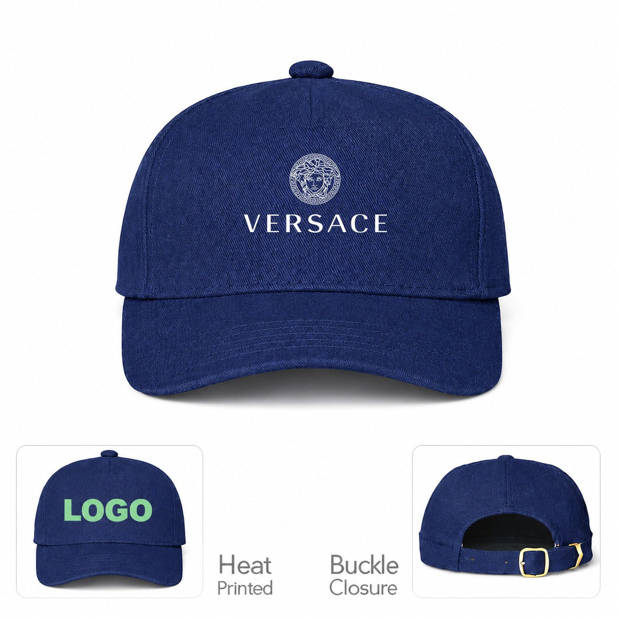 Versace Dad Baseball Cap Hat | Color: Navy | Main