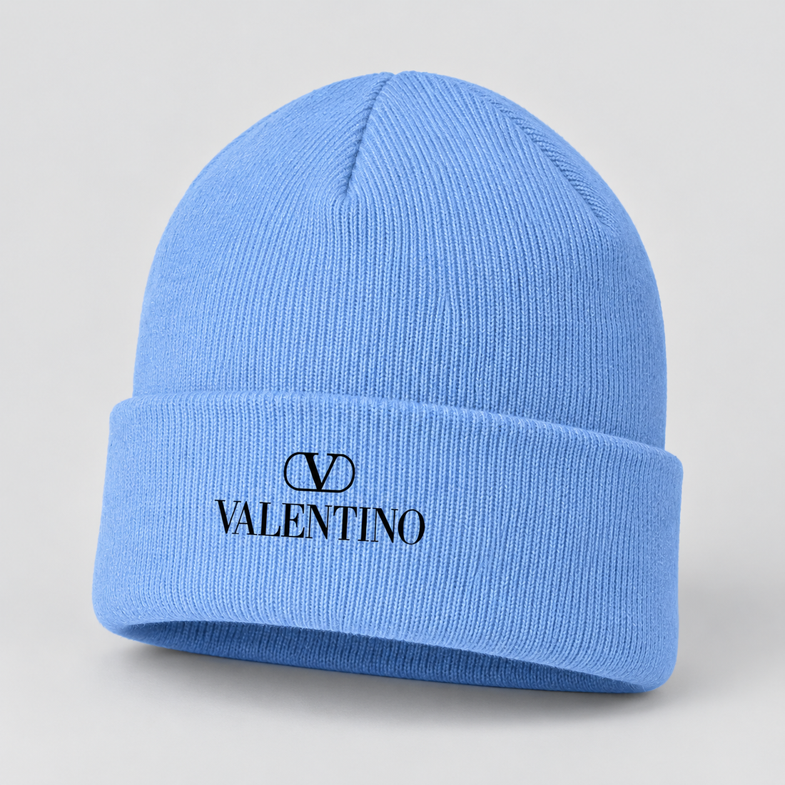 Valentino Cuffed Beanie Hat | Color: Sky Blue | View 1