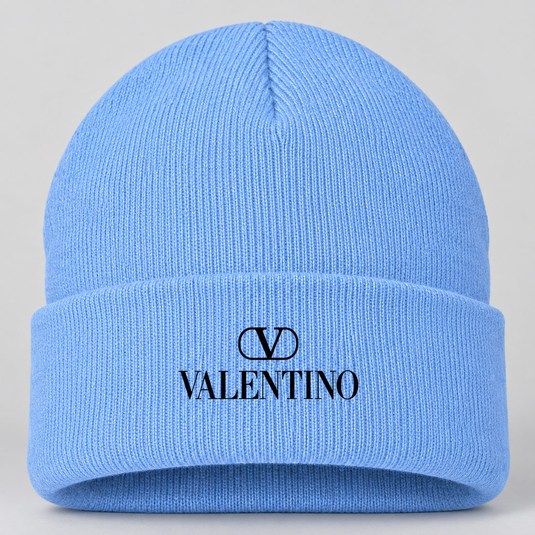 Valentino Cuffed Beanie Hat | Color: Sky Blue | View 4