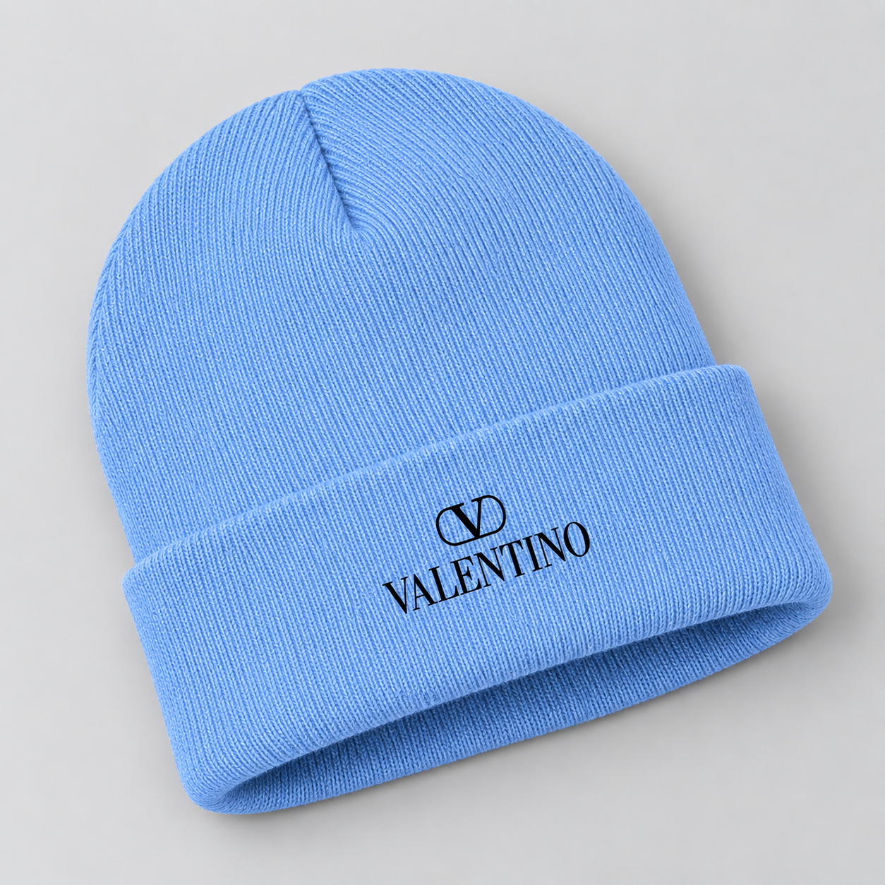 Valentino Cuffed Beanie Hat | Color: Sky Blue | View 5