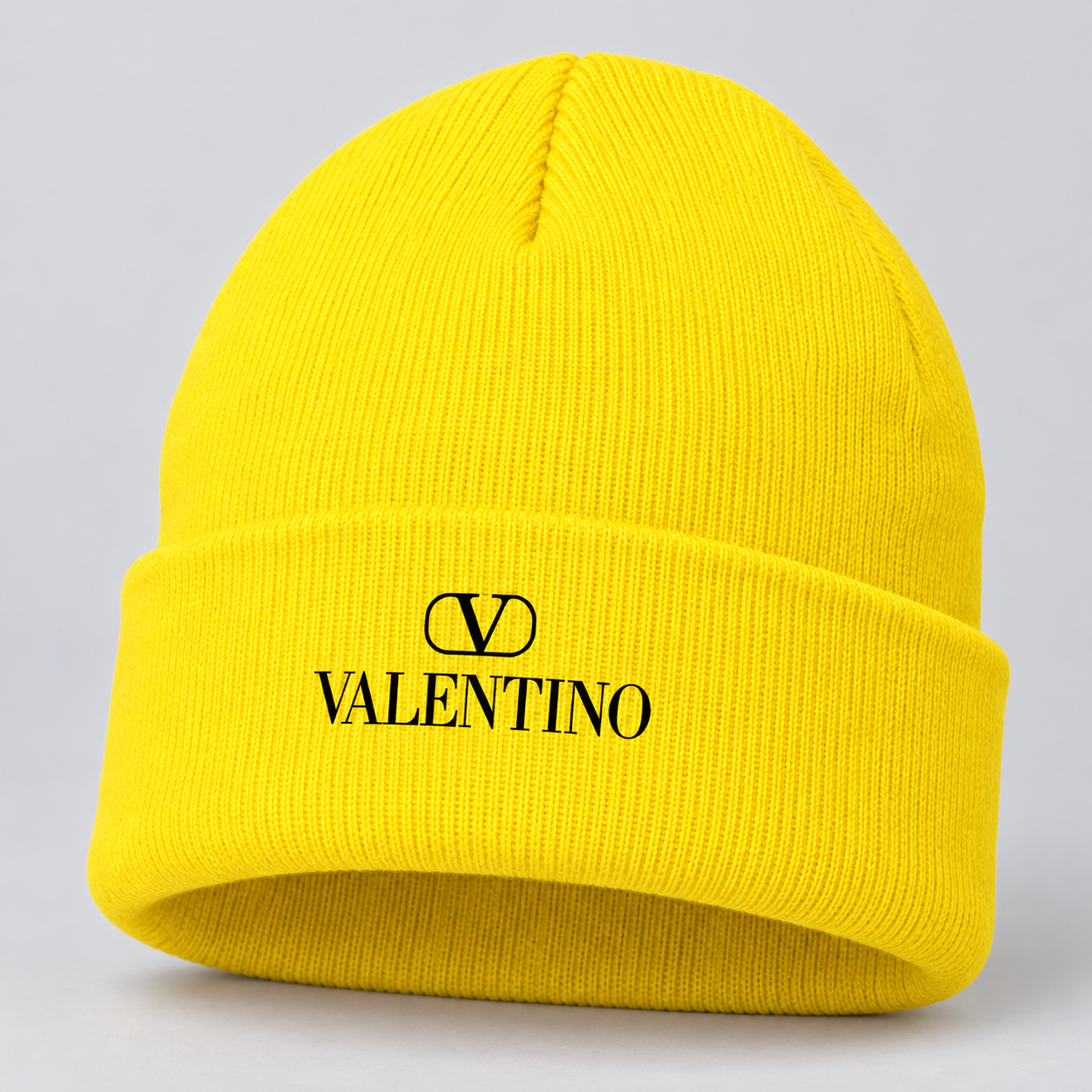 Valentino Cuffed Beanie Hat | Color: Yellow | View 1