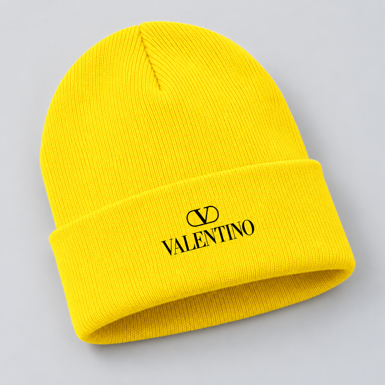Valentino Cuffed Beanie Hat | Color: Yellow | View 5