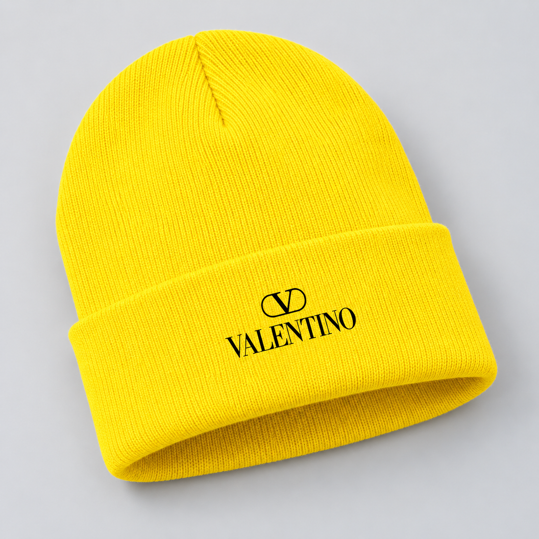 Valentino Cuffed Beanie Hat | Color: Yellow | View 5