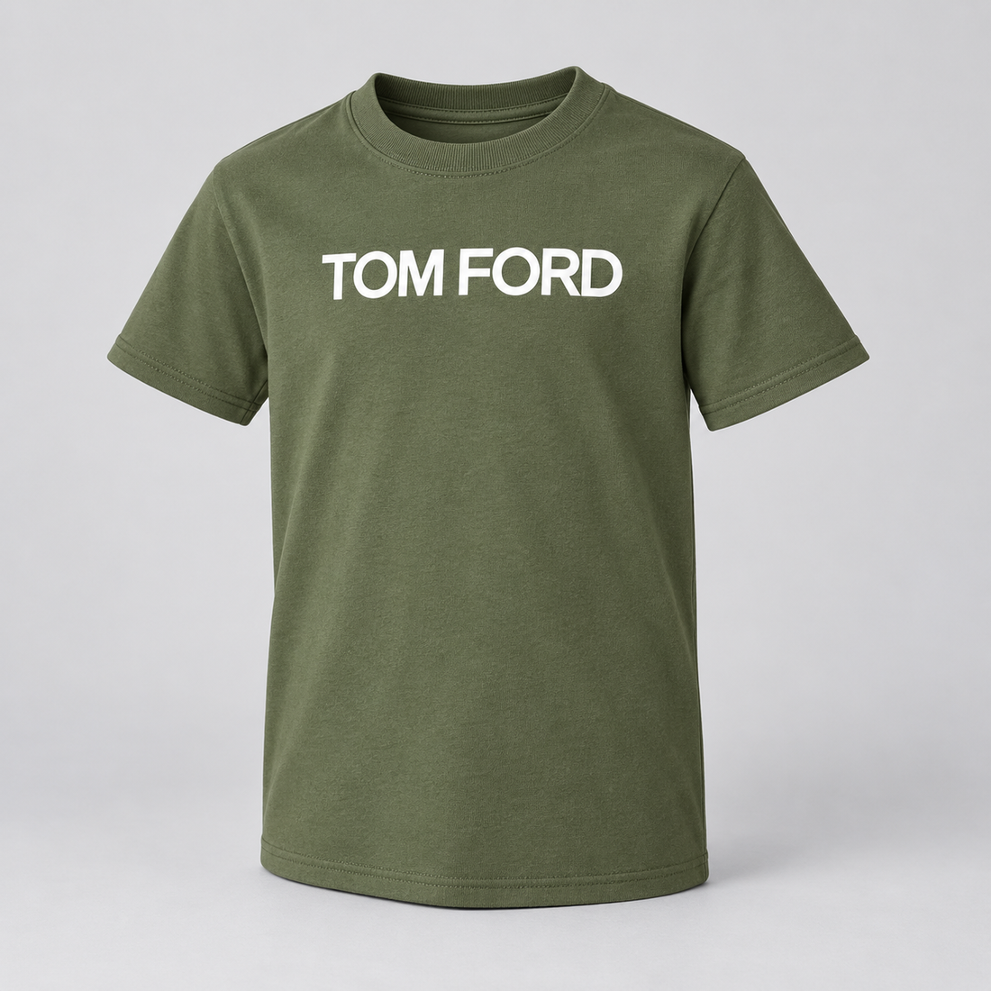 Youth Kids Tom Ford Cotton T-Shirt | Color: Army Green | View 1
