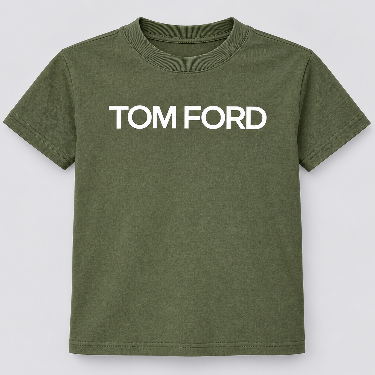 Youth Kids Tom Ford Cotton T-Shirt | Color: Army Green | View 4