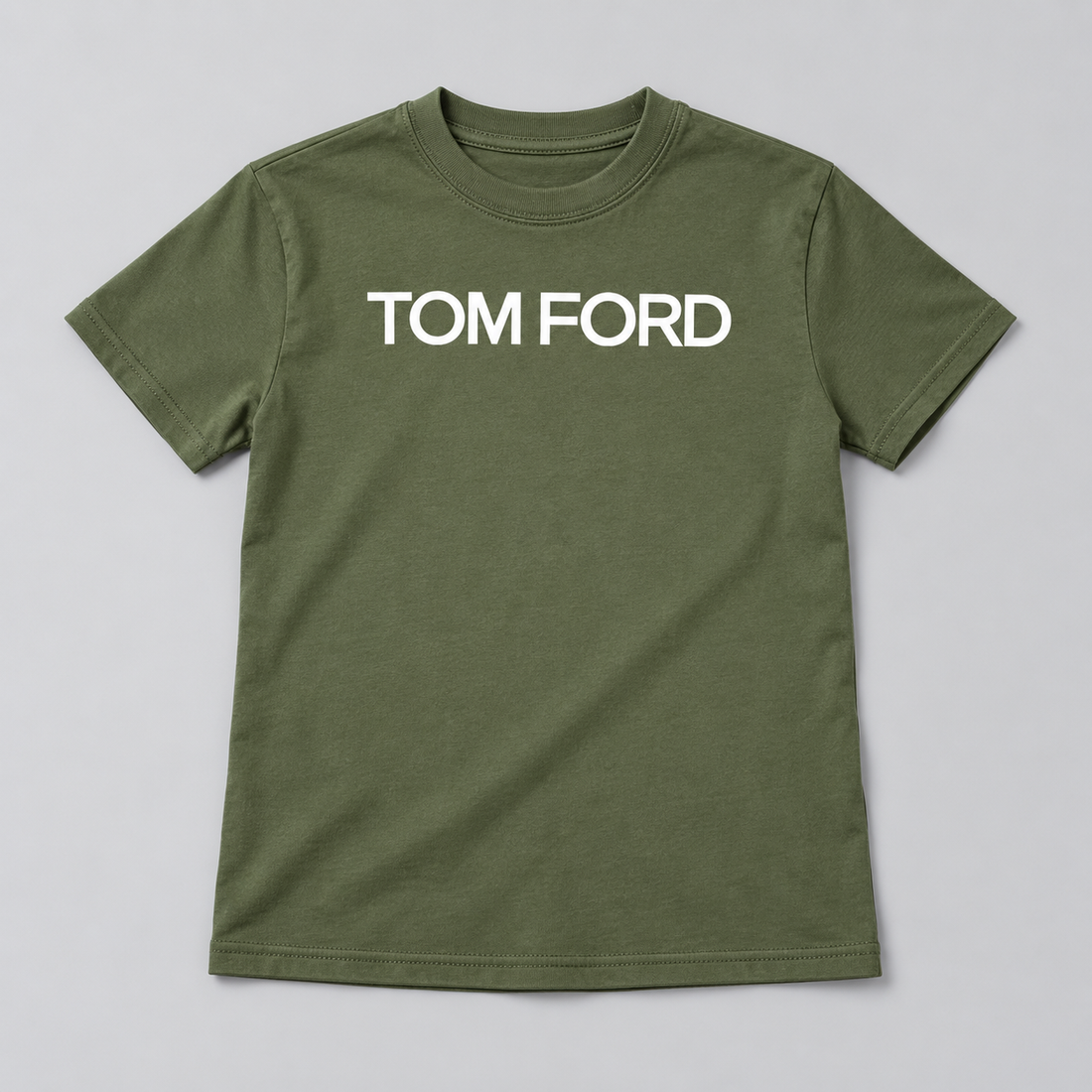 Youth Kids Tom Ford Cotton T-Shirt | Color: Army Green | View 5