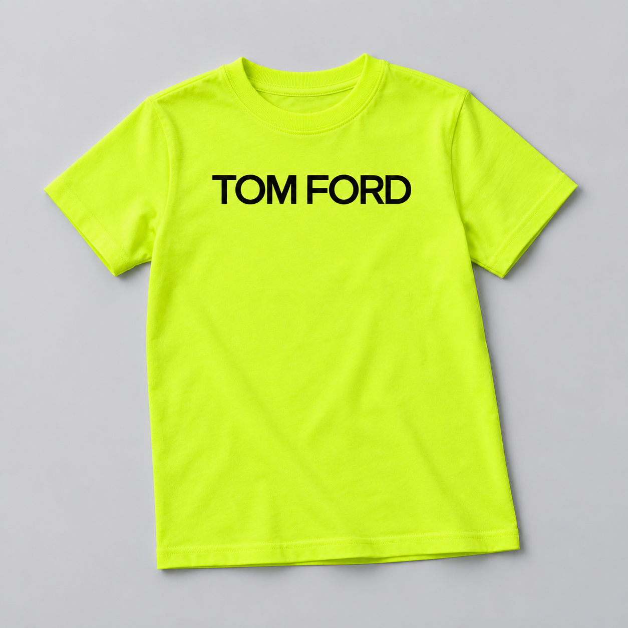 Youth Kids Tom Ford Cotton T-Shirt | Color: Safety Green | View 5