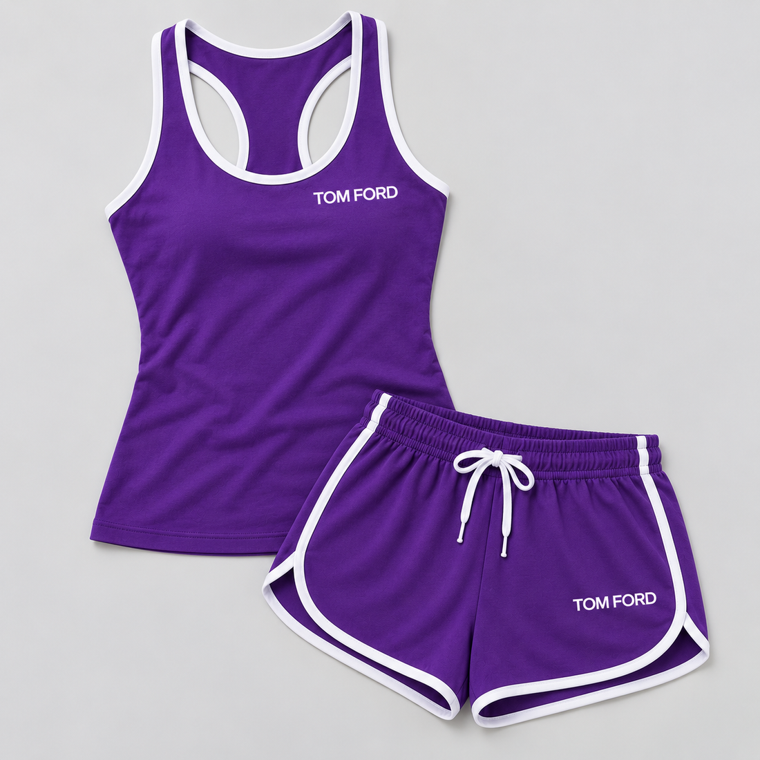 Women’s Tom Ford Tanktop and Shorts Set | Color: Purple | View 5