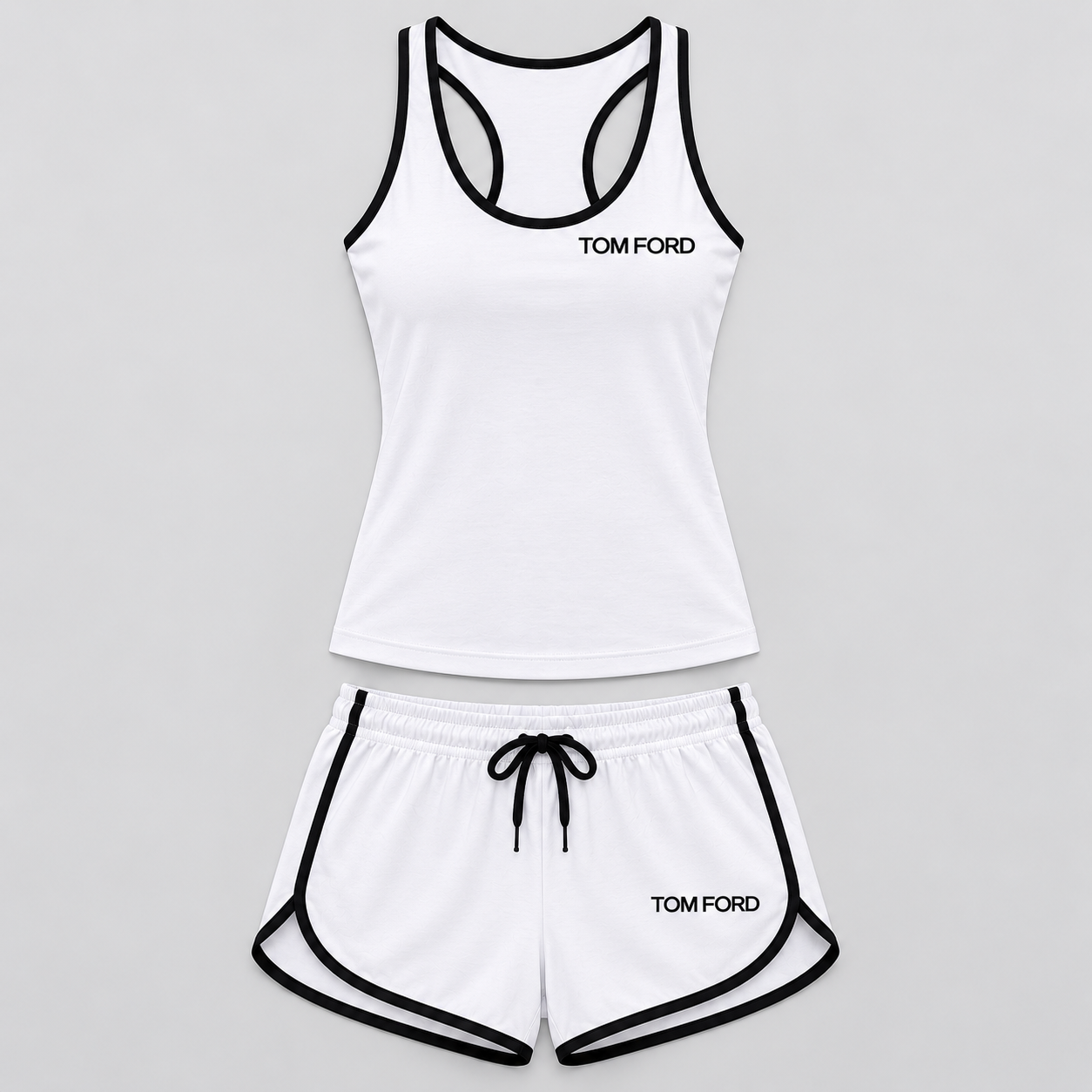 Women’s Tom Ford Tanktop and Shorts Set | Color: White | View 1